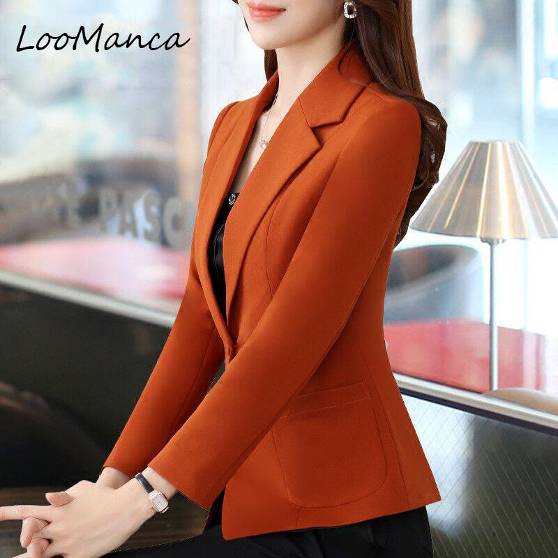 

Plus Size 4XL 5XL Women Fall Blazers and Jackets 2020 New Casual Female Jackets Jaqueta Feminina Ladies Blazer Mujer, Black