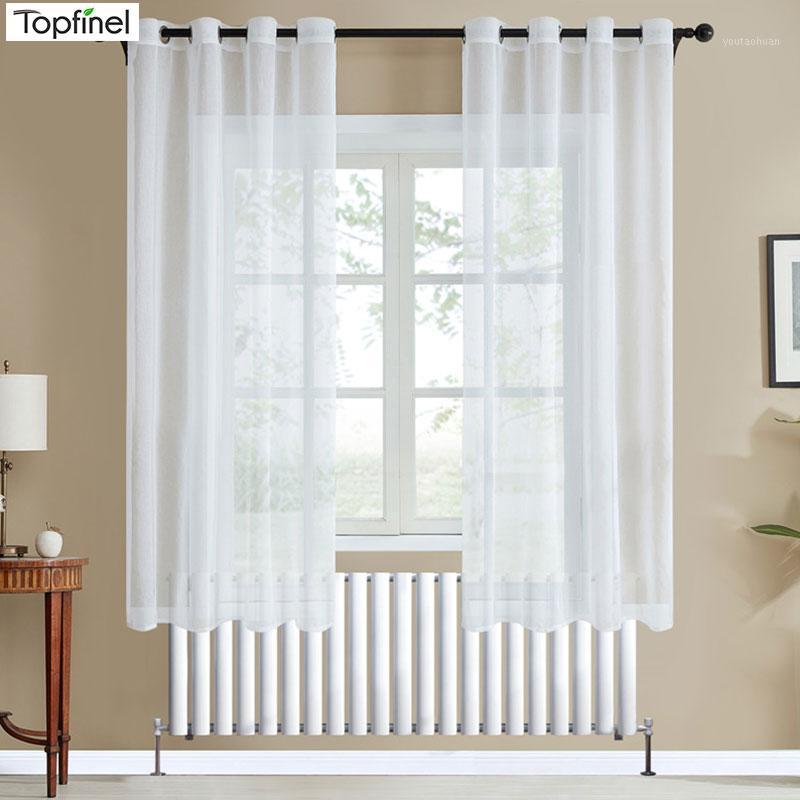 

Topfinel Modern tulle curtains for living room white curtains window treatments Kitchen curtain for bedroom Custom made 2020 new1, Cream