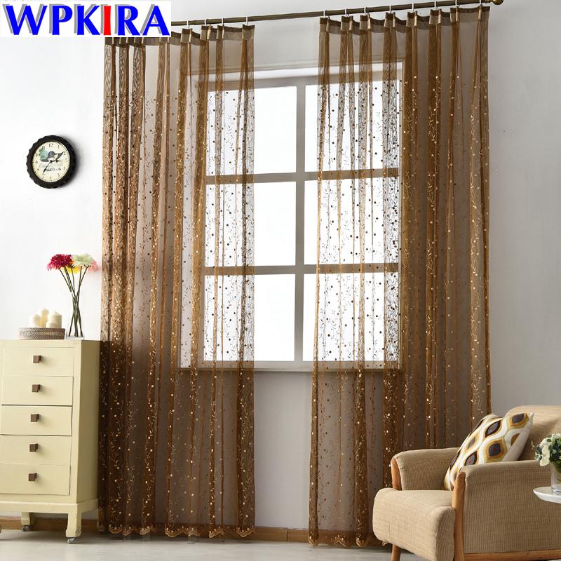 

White Coffee Purple Blue Tulle Curtains Living Room Embroidery Voile Sheer Window Curtain Para Sala Lace Mesh Curtain WP120-20, White tulle