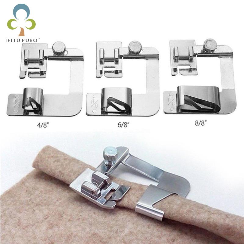 

1PC Hot Sale Domestic Sewing Machine Foot Presser Rolled Hem Feet Set for Brother Singer Sewing Accessories 3 Size ZXH