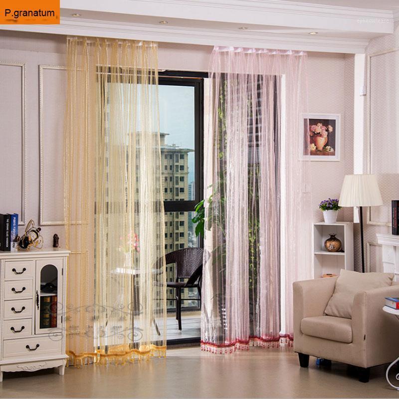 

New Europe Style Fashion Design Printed Striped Curtain Tulle for Bedroom Window Tulle Curtains For living Room 01231, White