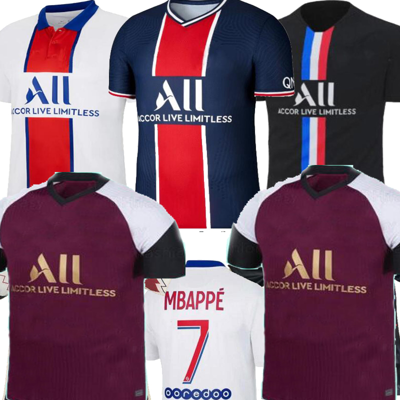 

2021 Paris Verratti MBAPPE third purple 4th Fourth black Home Away Men Soccer Jersey MBAPPE NAVAS DI MARIA ICARDI paris Football Shirt 20 21, Third away white
