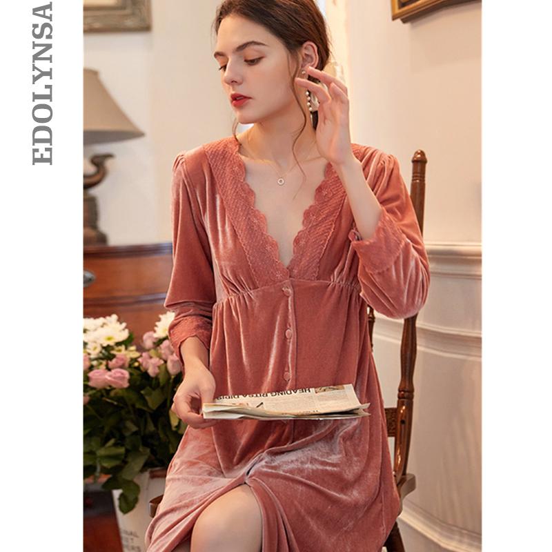 

Sexy Home Dress Nightdress Sleep & Lounge Nightgown Female 2021 Nightgowns Sleepshirts Solid Sleepwear H380, Red