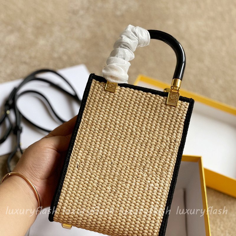 

Women Woven Retro Classic Fashion Handbag Shopping Bag Designer Letter High Quality Summer Large Capacity Open Lady Tote Bag Messenger Bags, Box(not sold separately)
