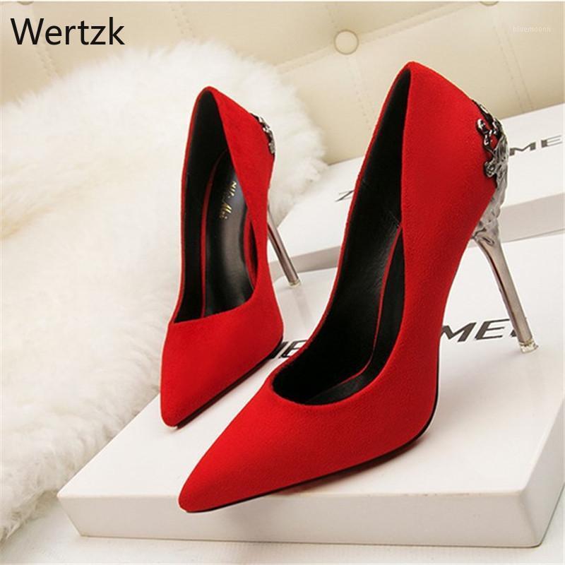 

Metal Carved Heels Shoes Women Pumps Solid Elegant High Heels Fashion Wedding Shoes Famale Women Heel High 10cm A9121, Light gold