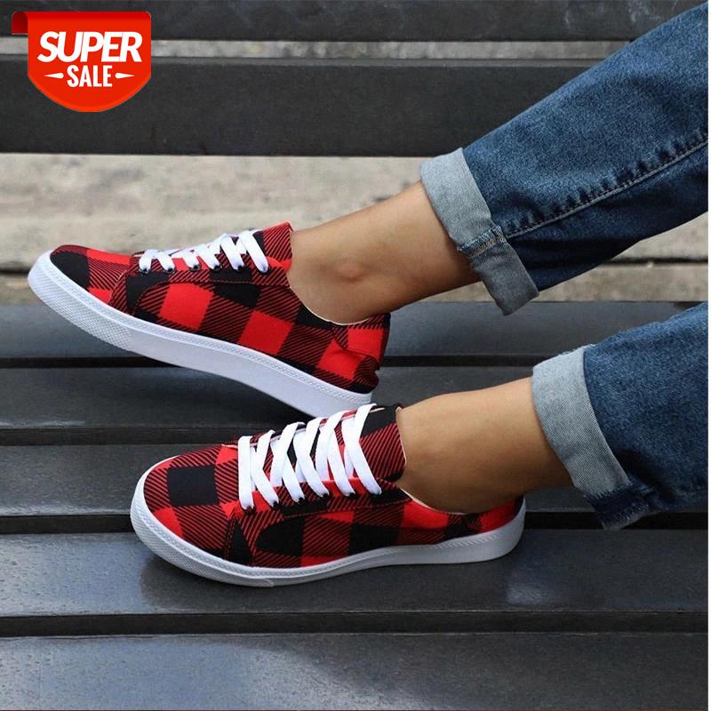 

MCCKLE Spring Women Flats Shoes Canvas Fashion Leopard Casual Woman Sneakers Lace up Ladies Vulcanized Shoes Female Footwear #CK19, Beige