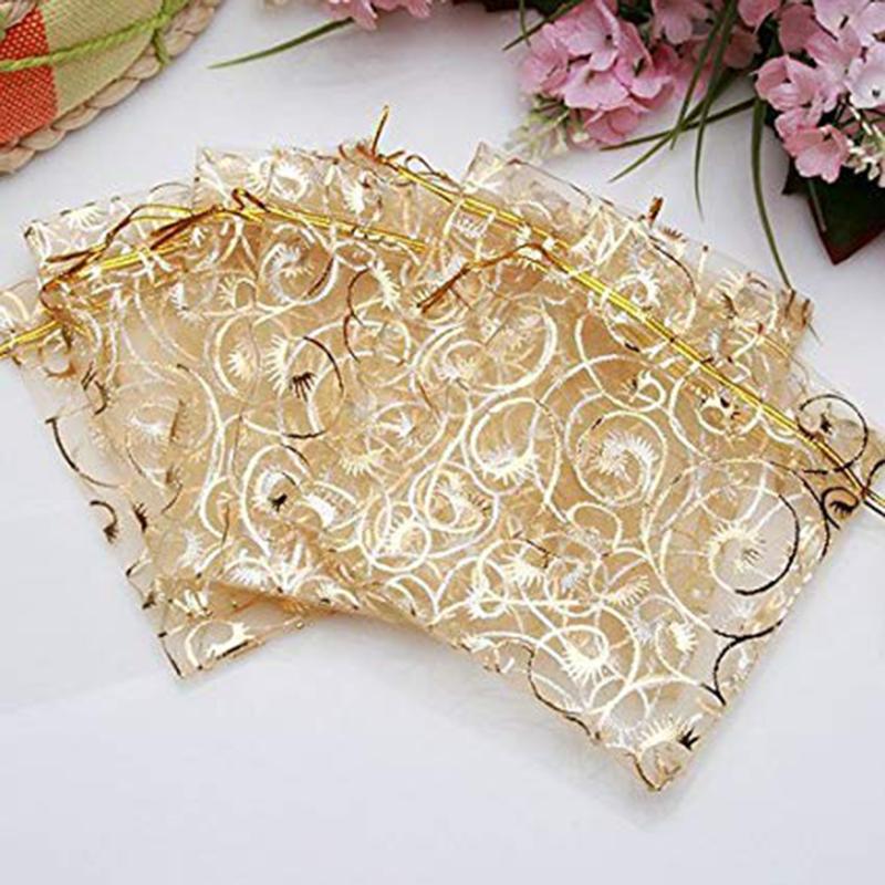 

1pc 9x12cm Organza Bags Jewelry Packaging Bags Wedding Party Decoration Drawable Gift Pouches
