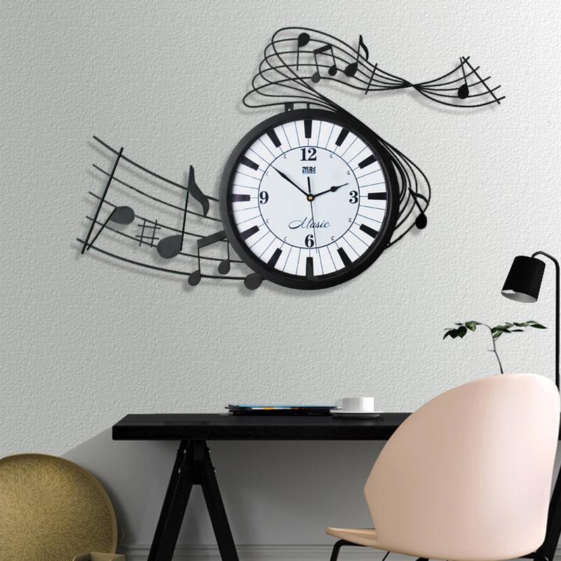 

New Wall Clock Saat Reloj Duvar saati Mute Clock Relogio de parede Living room creative music art wall clocks horloge mural gift1