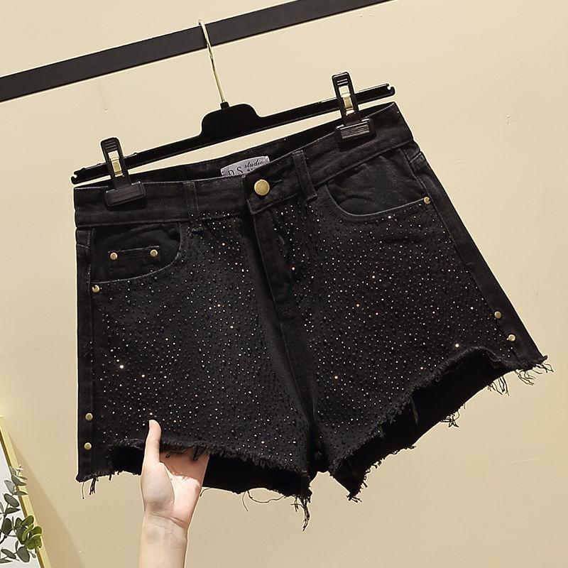 

2020 New Summer Women Solid High Waist Streetwear Mini Jeans Shorts Lady Fashion Sashes Plus Size 5XL Loose Denim Shorts T89, 826 blue