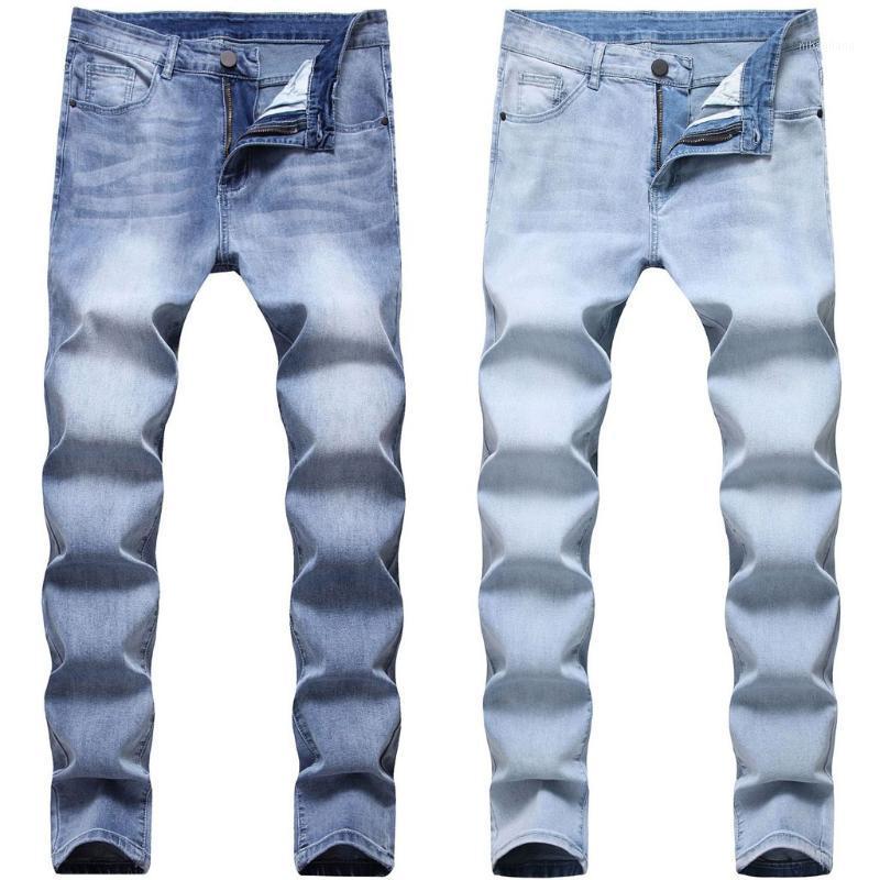 

Man Spring Plus Size Jeans Summer Oversize Jeans Stretch Solid Color Casual Slim Sweatpants Pencil Trousers Pants*31, Blue