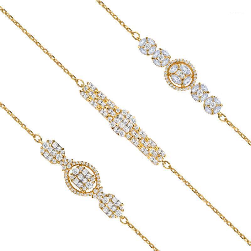 

Cubic Zirconia Bangle Baguette Chain & Link Korean Style Lobster clasp Bracelet Women Fashion Jewelry Party Birthday Gift1