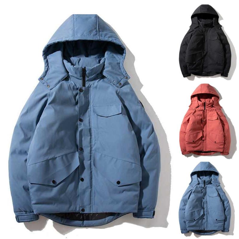 

Mens 2020 Autumn Winter Jacket Men Warm Coats Hoodie Camouflage Warm Jacket Packable Light Top Quality Coat Male #CL3, Black