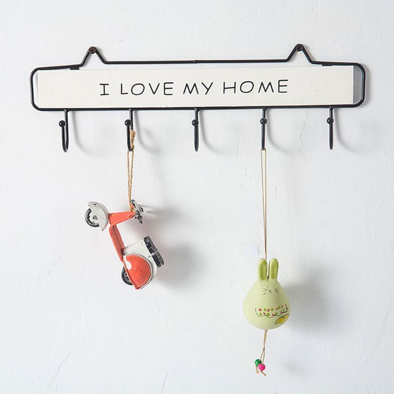 

Creative Wooden Wall Mounted Clothes Hanger 5 Hooks Hat Key Holder Laundry Coat Rack Hanging Storage Shelf For Home4