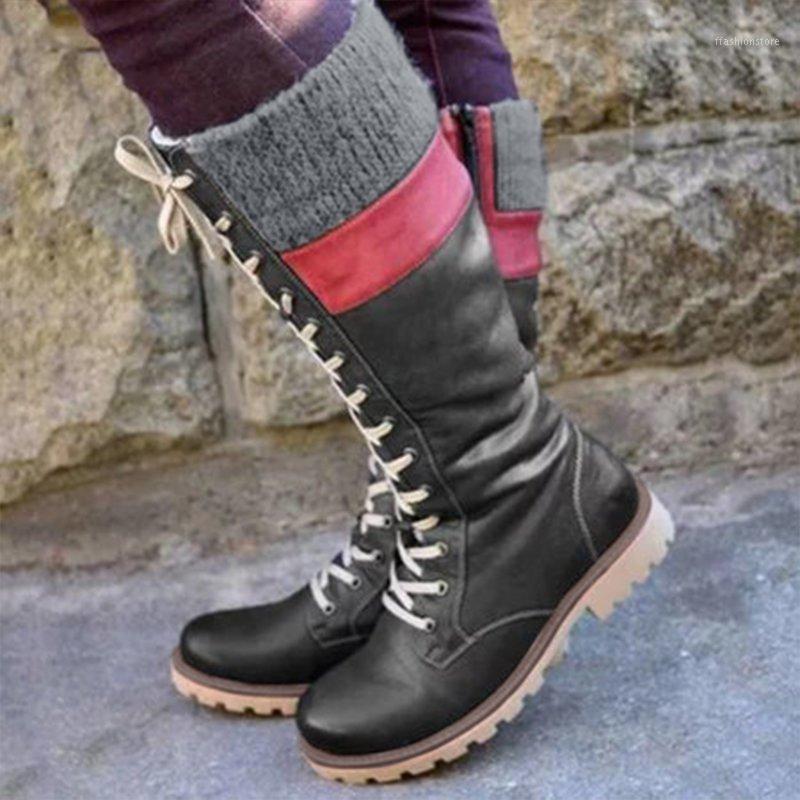

2020 Knee high boots long brown autumn boots Plus Size Women's Fashion Thigh High buty damskie1, Black
