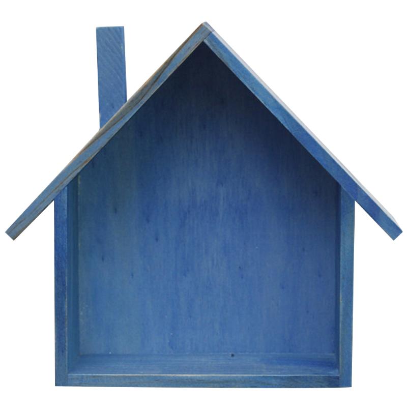 

Kids Room Household Decorative Living Room House Shaped Display Craft Ornament Painted Wooden Holder Wall Mounted Storage Shelf