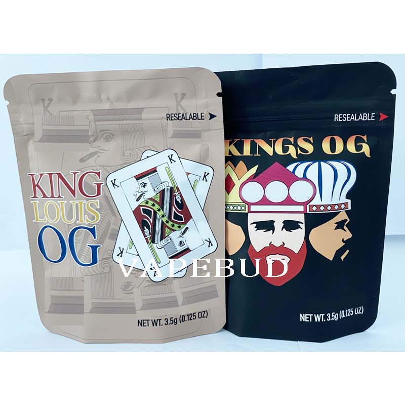 

FAST SHIPPING 3 KINGS OG 3.5g bag 420 COOKIES RUNTZ smell proof mini ziplock aluminium packaging mylar bags custom printed dry herb