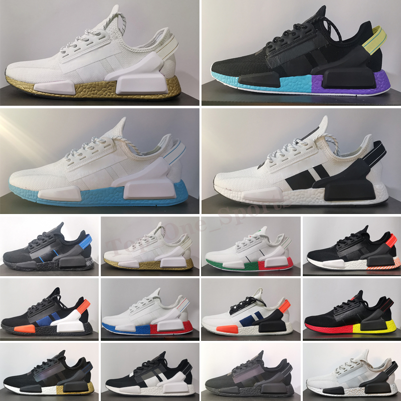 

Dazzle camo R1 V2 mens run shoes aqua tones mexico city metallic core black munich women outdoor trainers sports sneakers, Color 13