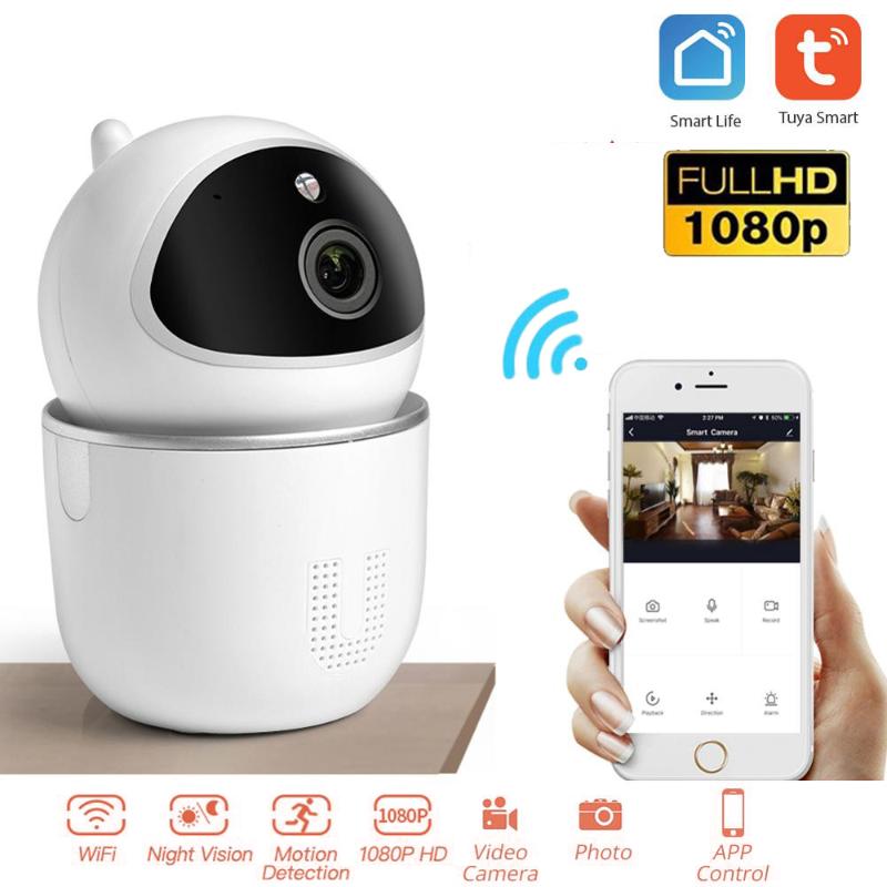 

Tuya 1080P Mini Wifi IP Camera Two-way Intercome 2MP Infrared night vision Home Security Tuya Smart Life Smart Camera