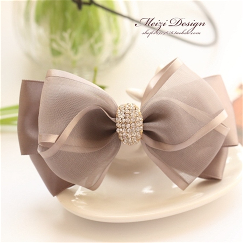 

Plum fabric bow headdress temperament hairpin
