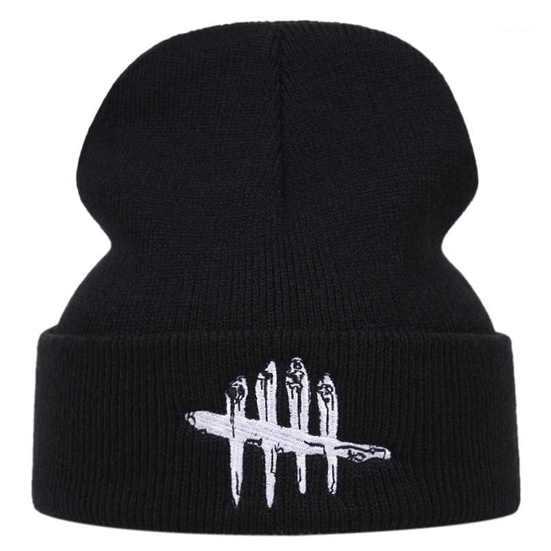 

Winter Embroidery Knitted Hat Dead by Daylight Cotton Hip hop Warm ski Beanie Knit Cap Skullie Unisex fashion outdoor1