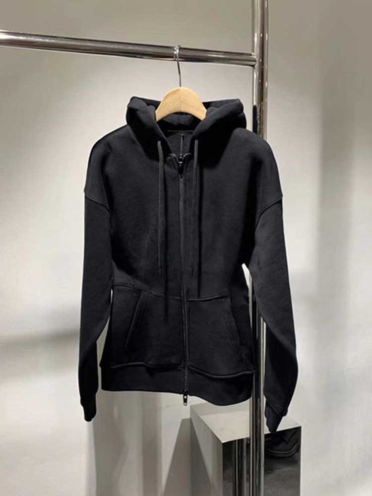 

stylist women's cardigan hoodies 20aw street wear jacket classical desingers style women simple long sleeve female black and gray s-l