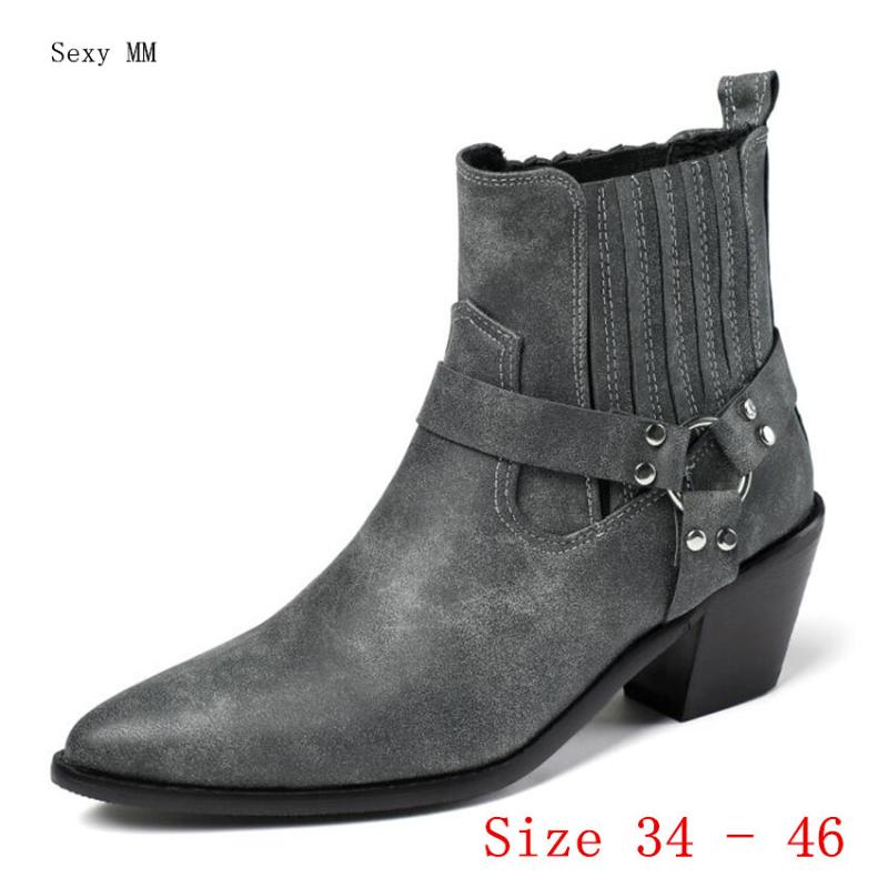 

Spring Autumn High Heels Women Ankle Boots Woman Short Boots High Heel Shoes Plus Size 34 - 40 41 42 43 44 45 46, Brown