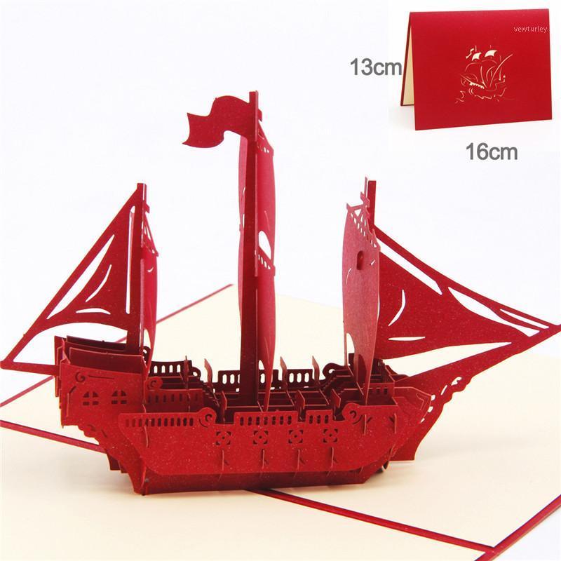 

Sailing Boat Handmade Kirigami & Origami 3D Up Greeting Cards For Birthday Gift Postcards Paper Laser Cut Thank You Cards1