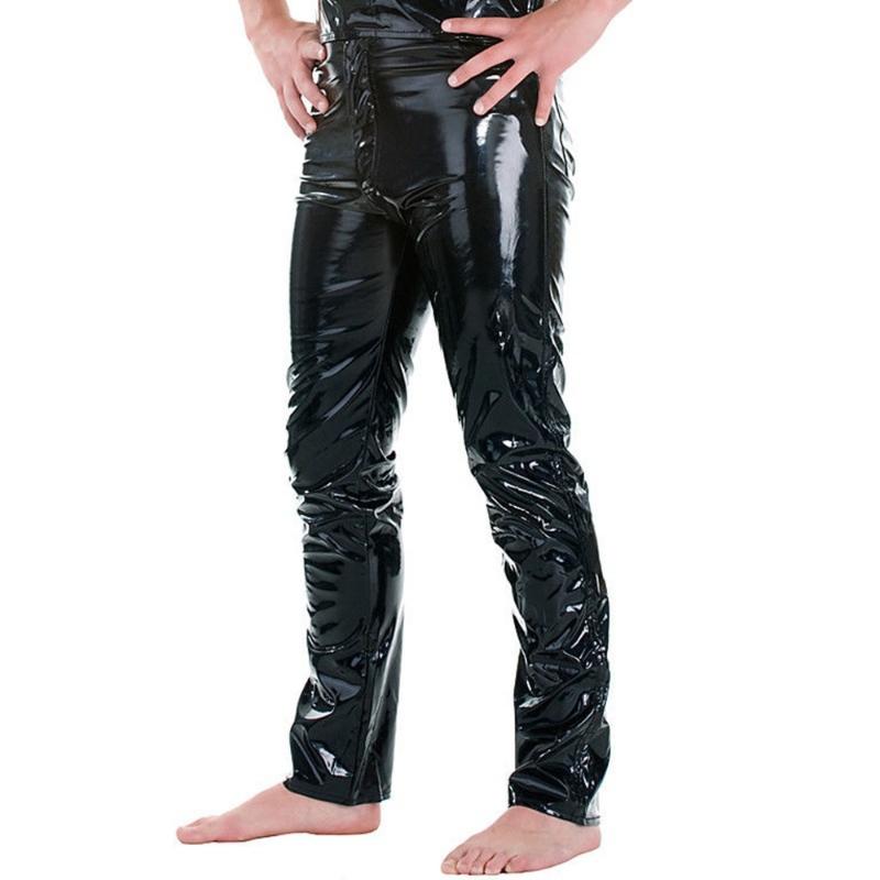 

Vogue Spring Autumn Winter Men PU Leather Pants Men Fashion Korean Style Pants Slim Fit Long Pencil Nice New, Black