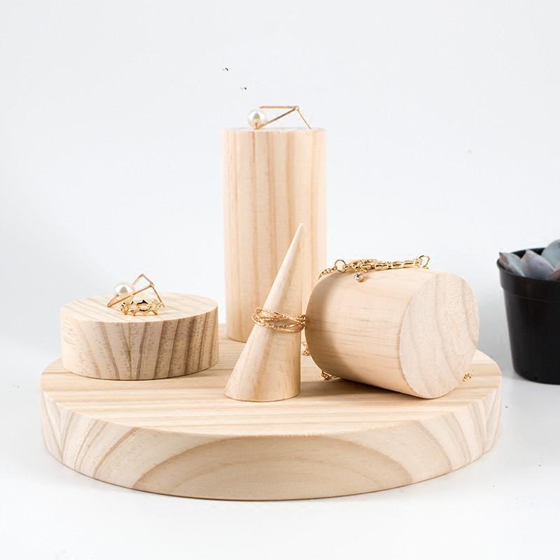 

Wood Ring Bracelets Necklace Bangle Display Holder Jewelry Display Blocks Jewellery Blocks