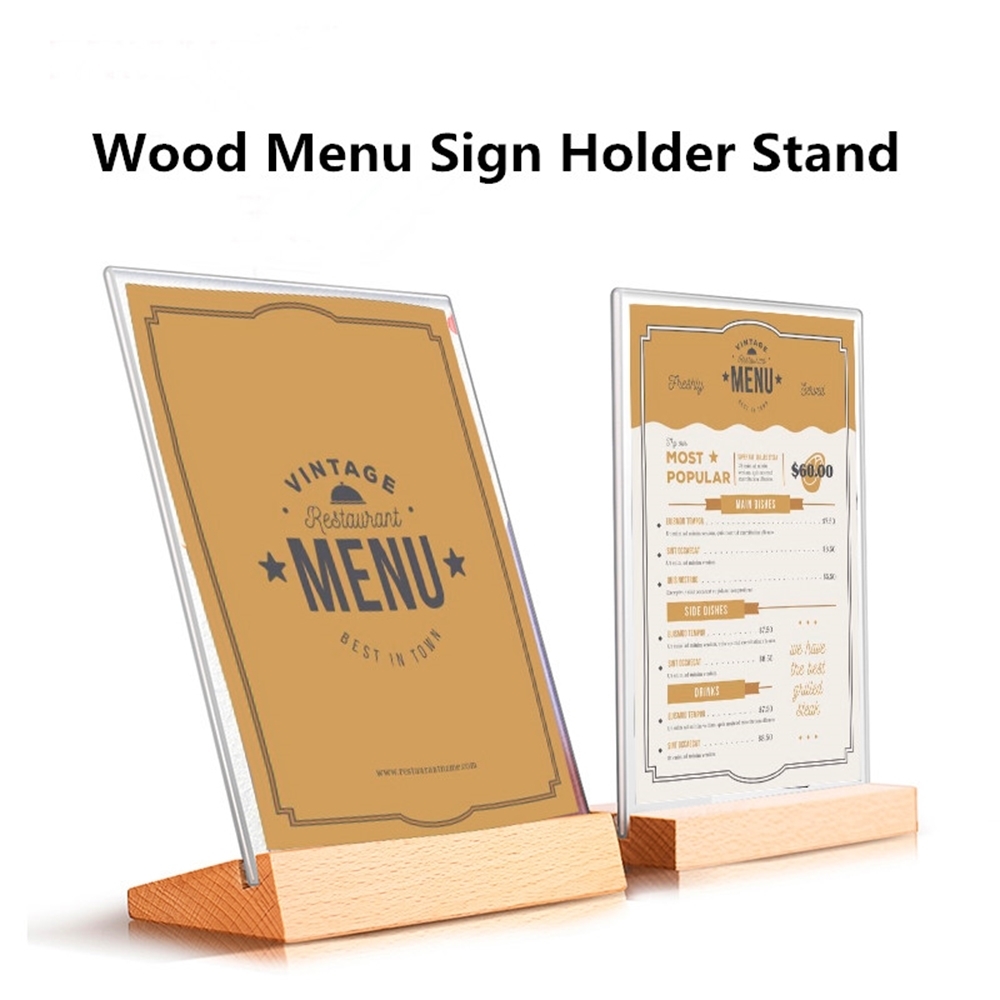 A6 Table Top Acrylic Sign Holder Display Stand Double Sided, Bottom Load, Portrait Style Menu Paper Ad Photo Picture Frame-image-755412738