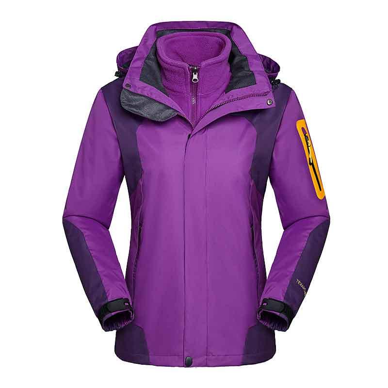 

Outdoor Adults Windbreaker Fleece Coat+jackets 2pcs Hooded Warm Sports Clothing Skiing Hiking Trench Coat Ladies Men's Chaqueta, Women1