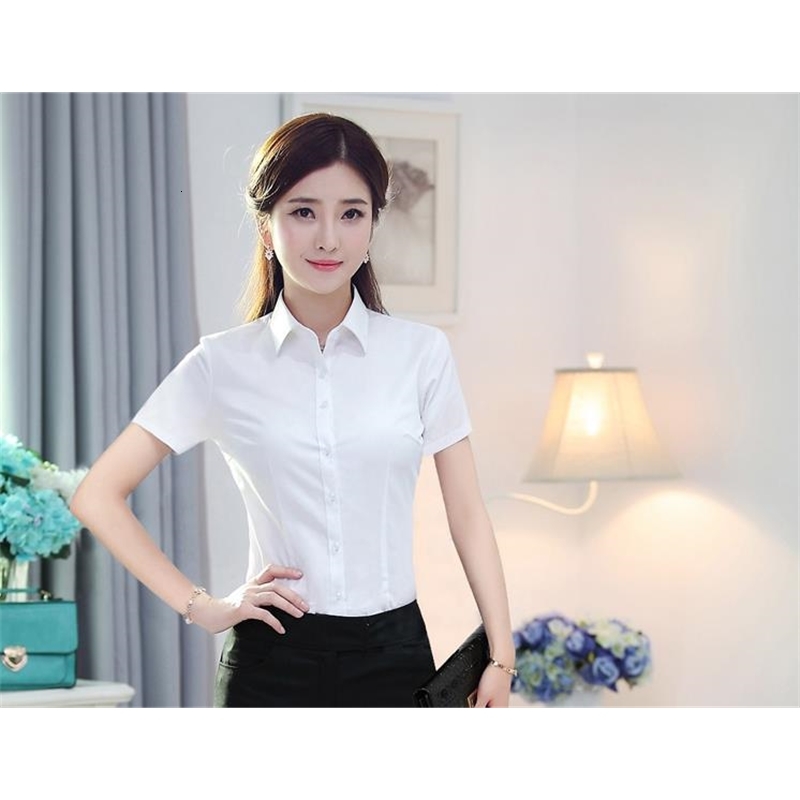 

Summer New Women's Short-sleeve Were Thin White Shirt P2a4
