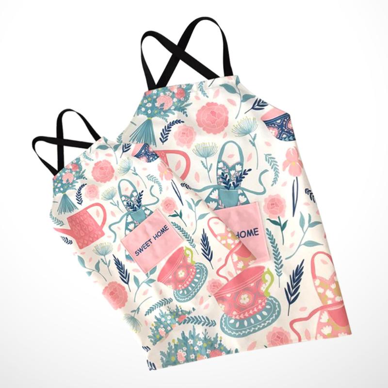 

2 pcs Parent-child Aprons Cotton and Linen Kitchen Anti Oil Home Apron Cooking Apron for Kids Parents