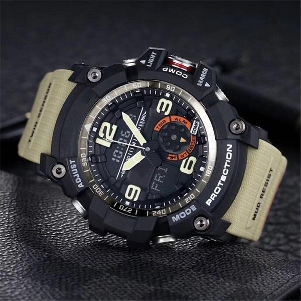 

Solar World Casual Sports LED Hot Digital Iced Watch Men's Out Selling Electronic Watch GG1000 Time Sbknn, Slivery;brown