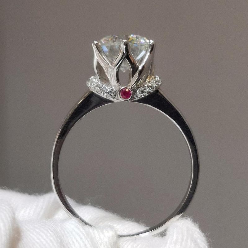

9K White Gold Moissanite Ring Purple Diamond ring 1ct 2ct 3ct Round Cut Crown jewelry Wedding Party Anniversary