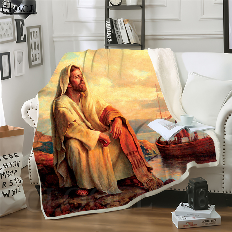 

CLOOCL New Catholic Jesus Son of God 3D Print Hip-hop Style Air Conditioning Blanket Sofa Teens Bedding Throw Blankets Plush Quilt