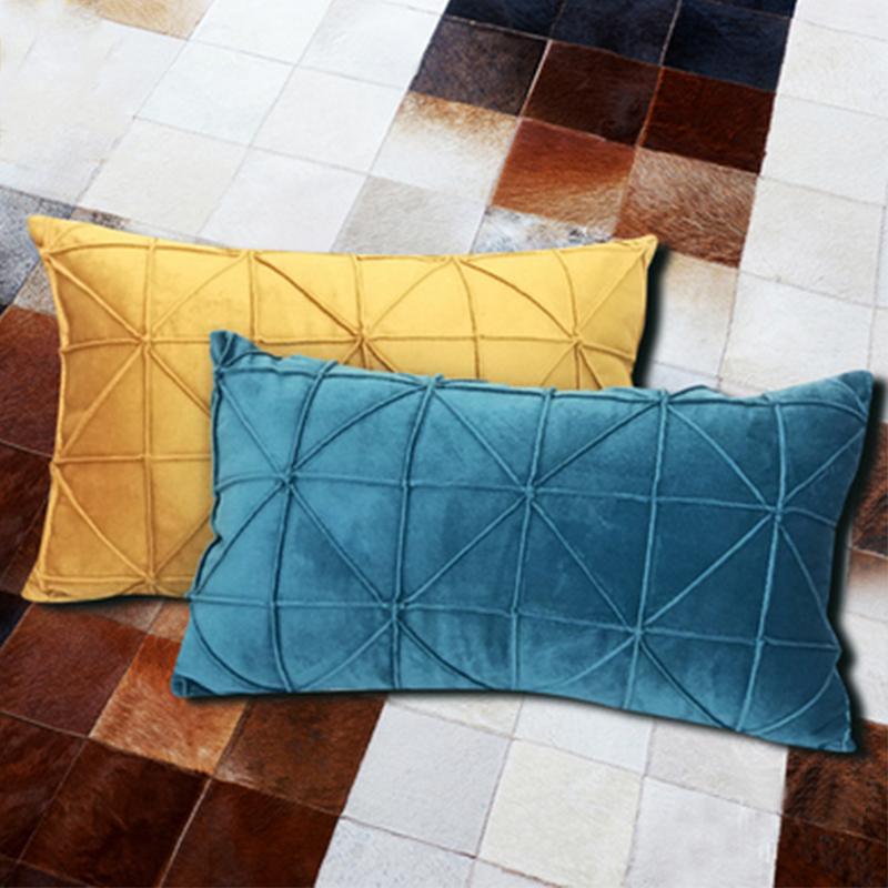 

30 X 50cm Nordic Pillowcase Rectangular Cushion Solid Color Simple Living Room Sofa Cushion Waist Pillowcase, Pink