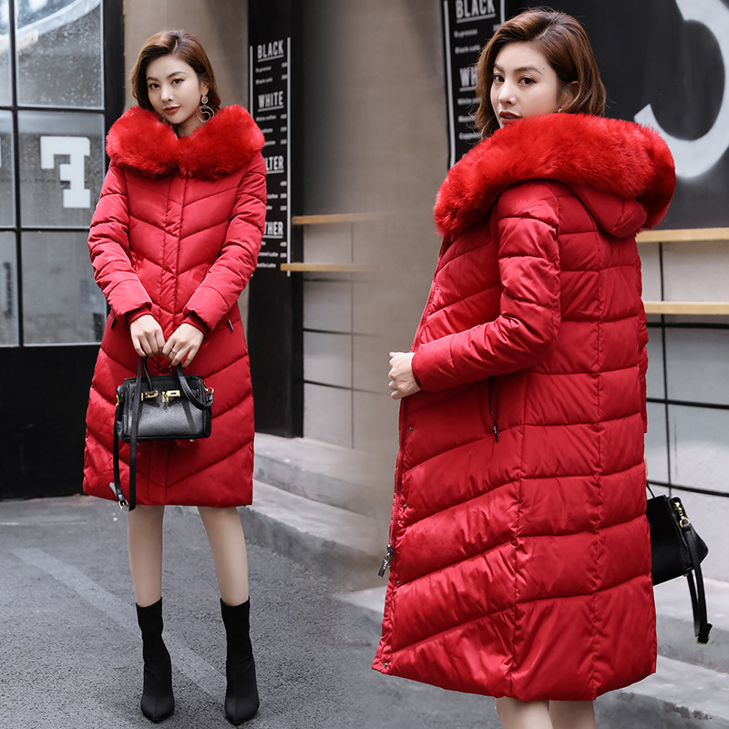 

2021 New Arrival Women Winter Thicken Skin with Warm Female Hood Long Parka Quilted High Quality Jacket Swhk, Coffee