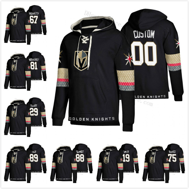 

2020 Vegas Golden Knights 71 William Karlsson Reaves 29 Marc-Andre Fleury Mark Stone Marchessault Tuch Smith Black Lace Up Hoodie Jerseys
