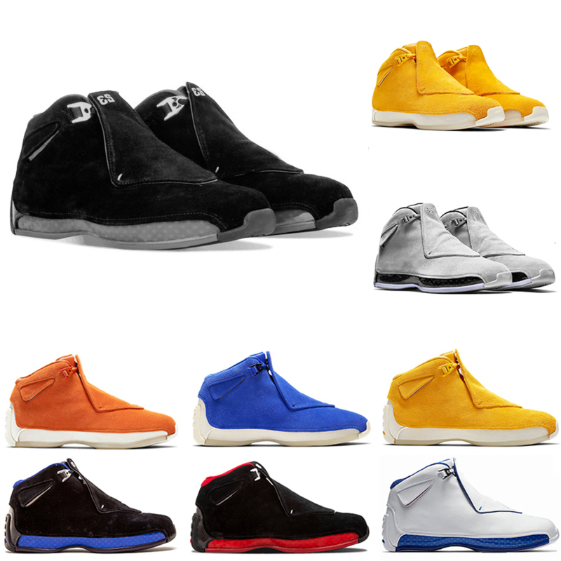 

Original Blue Yellow Orange Suede 18s Athletic Shoes Defining Moments Mens Toro Red 18 XVIII Cool Grey Sports Sneaker 41-47, Shippingfee
