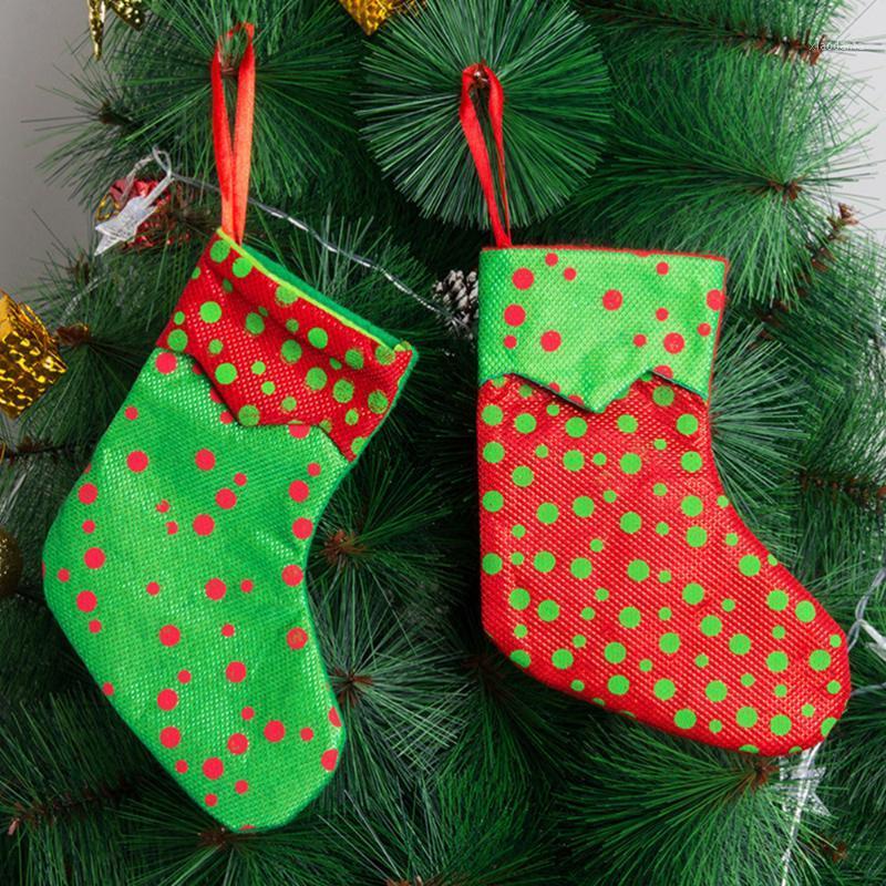 

2 Pairs of Hanging Gift Socks Dotted Stockings Christmas Stockings Decorative for Party Home Festival Garden1