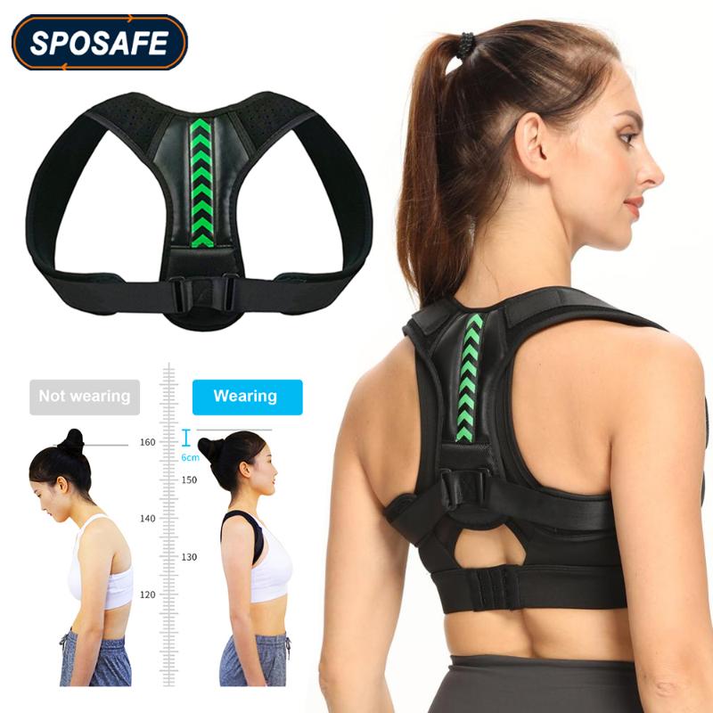 

Adjustable Back Shoulder Posture Corrector Belt Clavicle Spine Support Reshape Your Body Home Office Sport Upper Back Neck Brace, Black(1 piece)