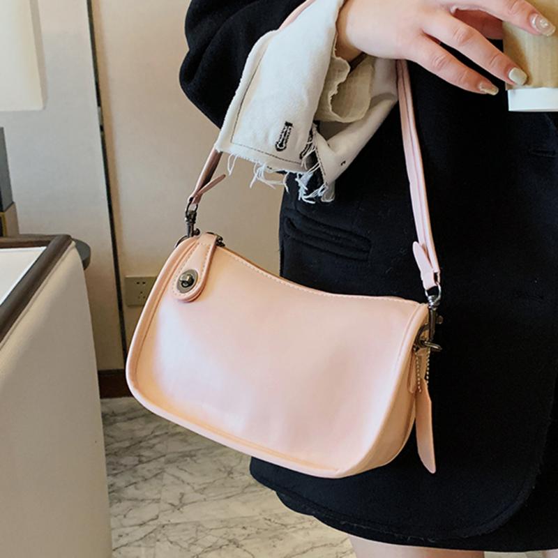 

Simply Crossbody Bags Messenger Bag Lady Travel Small PU Leather Soft Bags Underarm Shoulder Handbags for Women 2021, White