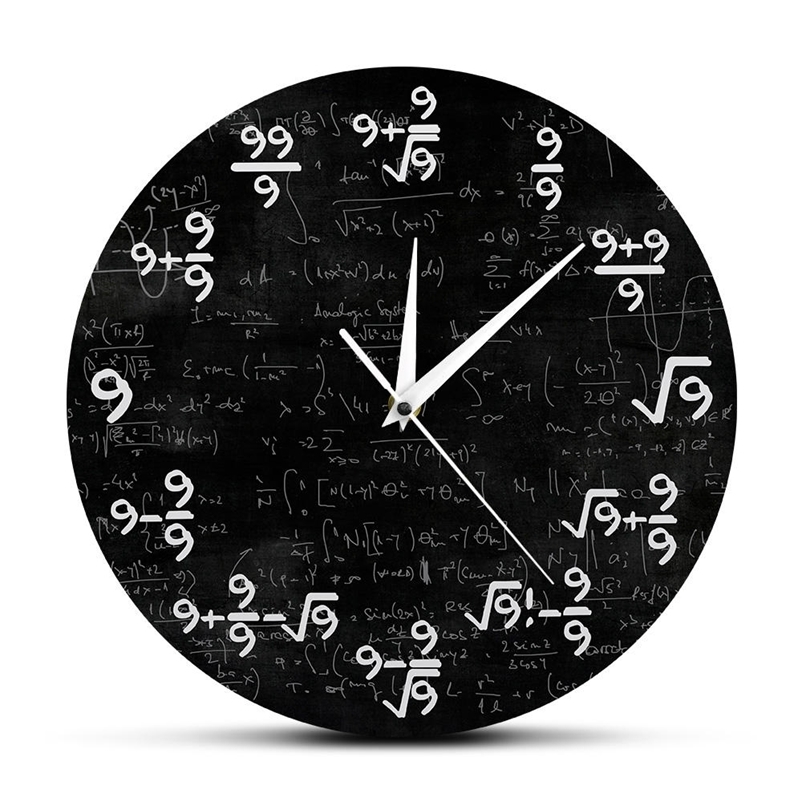 

Equation Nines Math The Clock of 9s Formulas Modern Hanging Watch Mathematical Classroom Wall Art Decor 201212