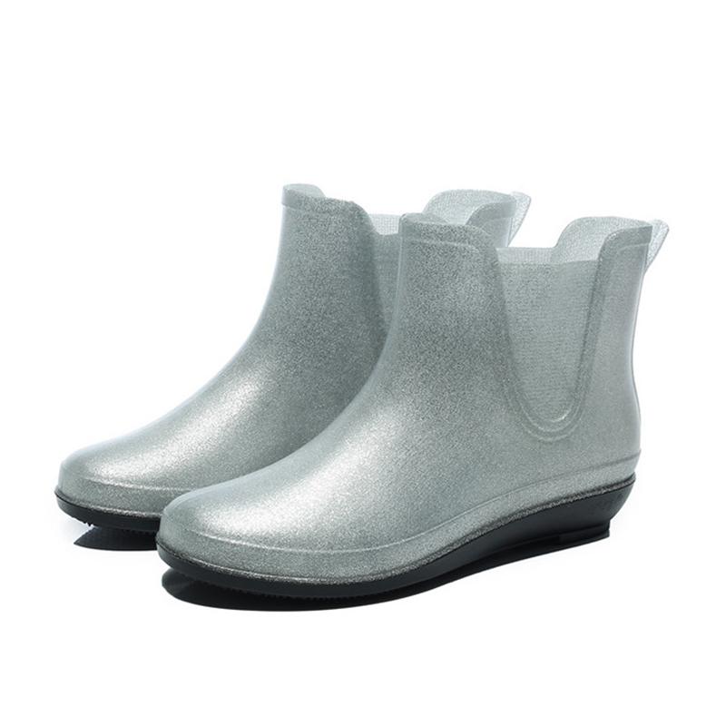 

Flash water-proof mid-barrel waterproof adult slip-proof cute overshoes rubber shoes rainboots, As picture