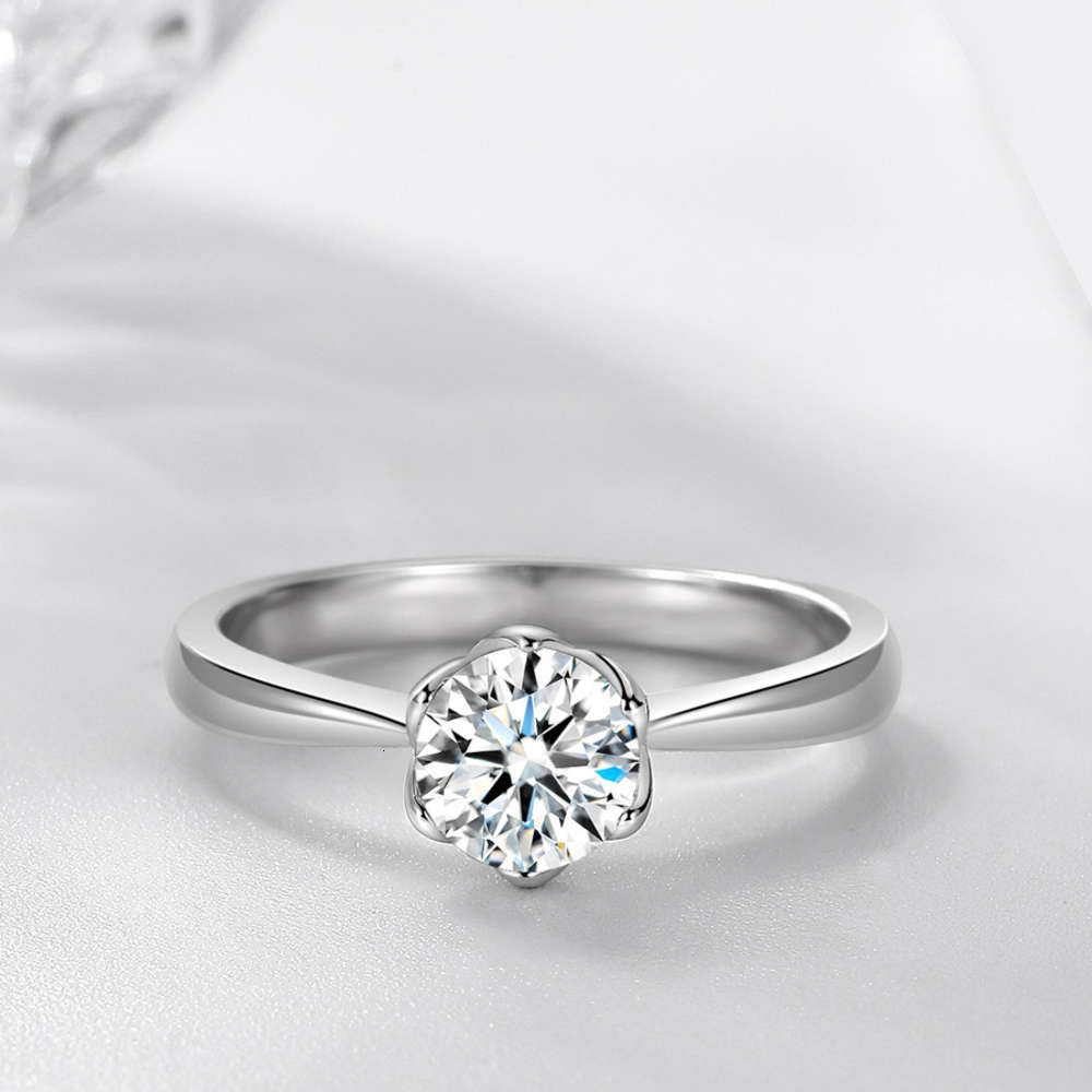 

Luxurys Designers Fashion Jz441 new 90 point imitation true love spread diamond ring women's live crown simple copper wedding ring