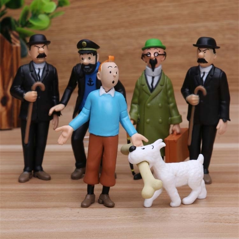 

2020 Anime Cartoon 4- The Adventures of Tintin PVC Action Figures Collectible Model Free shipping LJ200924