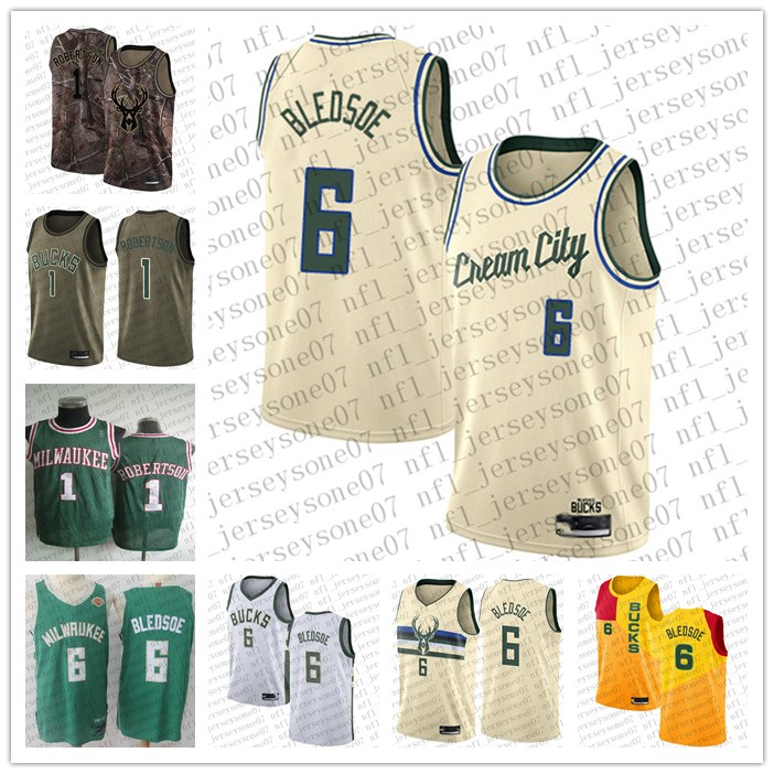 

2020 Men women youth Milwaukee Bucks 1 Oscar Robertson #6 Eric Bledsoe Camo Basketball Swingman Realtree Collection custom Jersey, Black