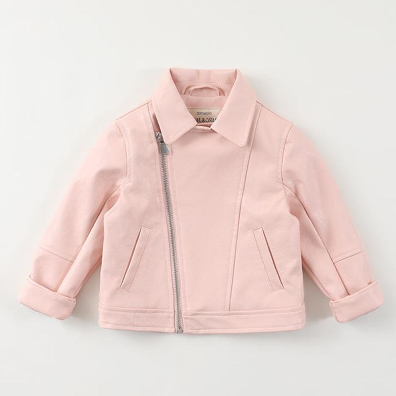 

High Quality PU Leather Girls Jackets And Coats Pink Color Autumn Children Clothing Fashion Kids Outerwear Tops1