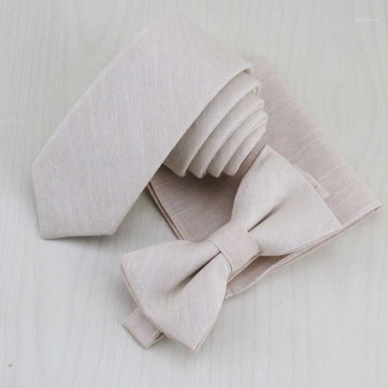

(1 set/lot) light khaki matching necktie and pocket square Monochrome design Men's fashion narrow tie bowtie1